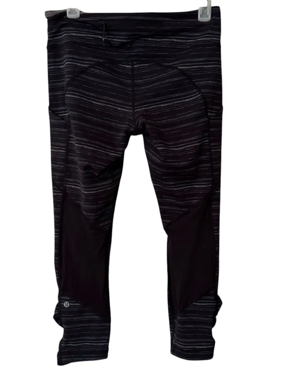 Lululemon Speed Crop Cyber Stripe Mesh Panel Training Leggings Vibe Size 8